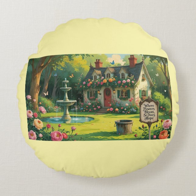 Coussins Ronds Round Pillow-Victorian Garden Round Pillow (Devant)