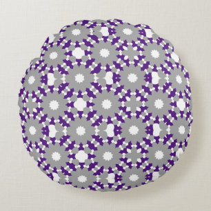 Coussins Ronds Royal violet gris blanc Cercles connectés Motif