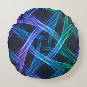Coussins Ronds Rubans de lumière tissés néon Design de fusion abs
