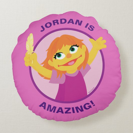 Coussins Ronds Rue Sésame | Julia Holding Feather (Dos)