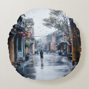 Coussins Ronds Rues pluvieuses du Vietnam
