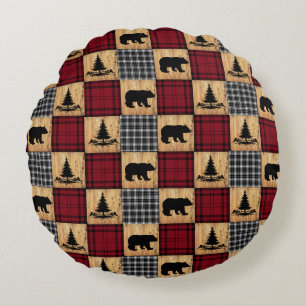 Coussins Ronds Rustic Buffalo