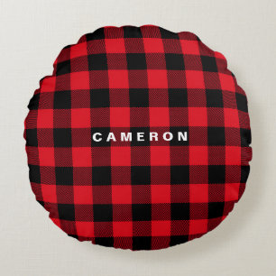 Coussins Ronds Rustique Rouge Plaid Motif vacances personnalisées