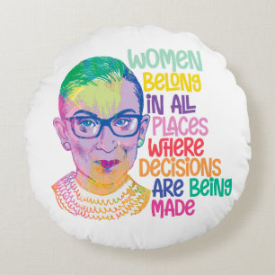 Coussins Ronds Ruth Bader Ginsburg Femmes Dans Tous Les Endroits