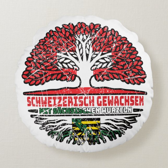 Coussins Ronds Sachsen Sächsisch Schweizer Schweiz Baum Wurzel (Devant)