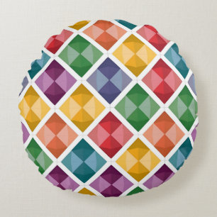Coussins Ronds Sacs fourre-tout Motifs en diamant coloré Géométri