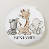Coussins Ronds Safari Beaux Animaux Enfants (Dos)