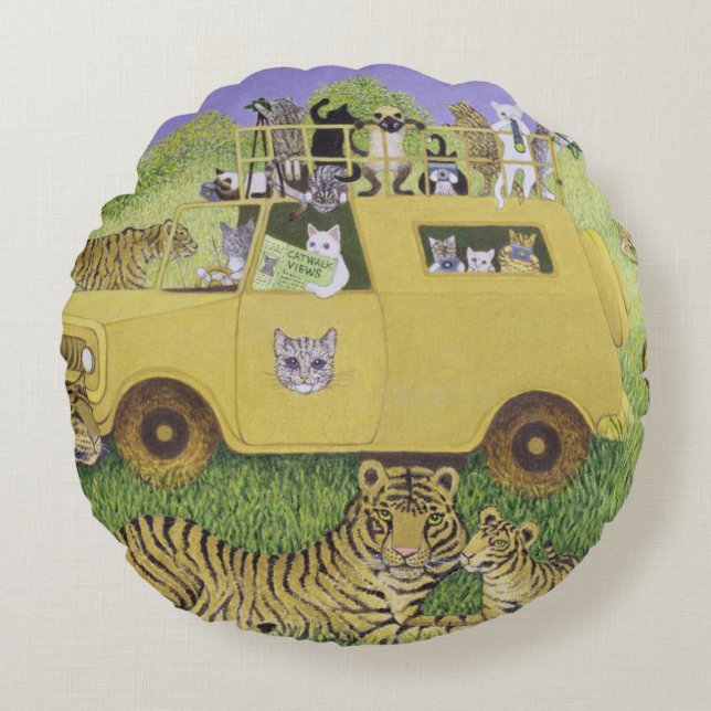 Coussins Ronds Safari de chat (Devant)