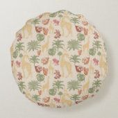 Coussins Ronds Safari Giraffe & Pépinière Feuille Tropicale (Dos)