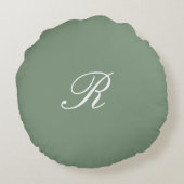 Coussins Ronds Sage Green Monogramme Mariage initial Cadeau Favor (Dos)