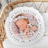 Coussins Ronds Saint Baptême Cadre simple Photo personnalisée mod