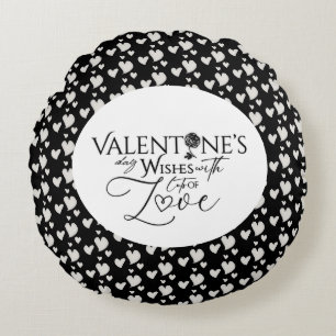 Coussins Ronds Saint-Valentin Minimaliste Lettering