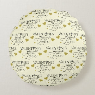 Coussins Ronds Saint-Valentin Minimaliste Lettering