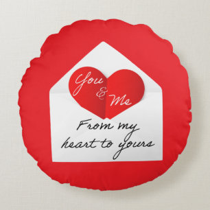 Coussins Ronds Saint-Valentin romantique