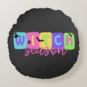 Coussins Ronds Saison de sorcière – Joli design pour Halloween