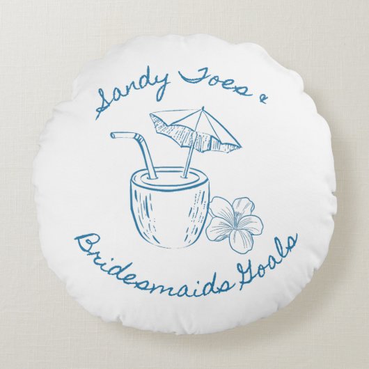 Coussins Ronds Sandy Toe & Bridesmaitres Objectifs Bachelorette c (Devant)