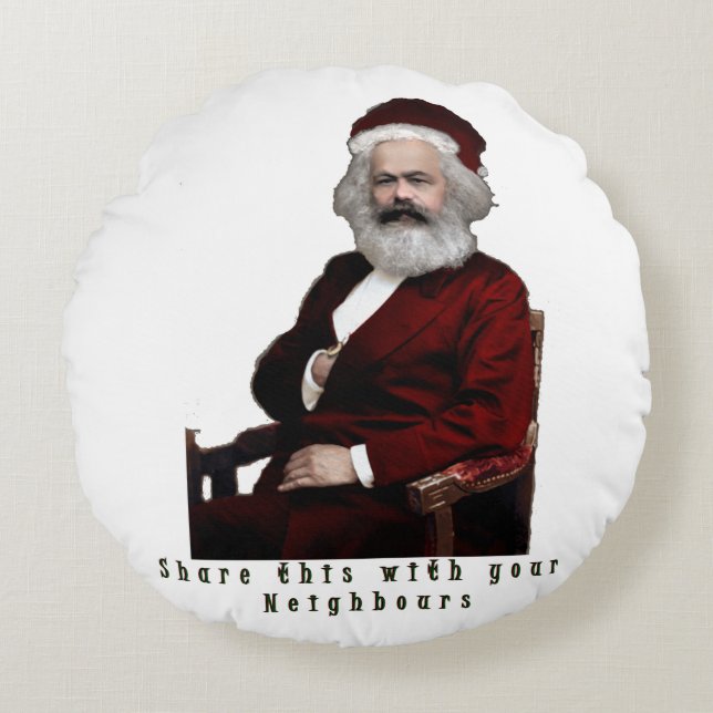 Coussins Ronds SantaKarl MarxMas (Devant)