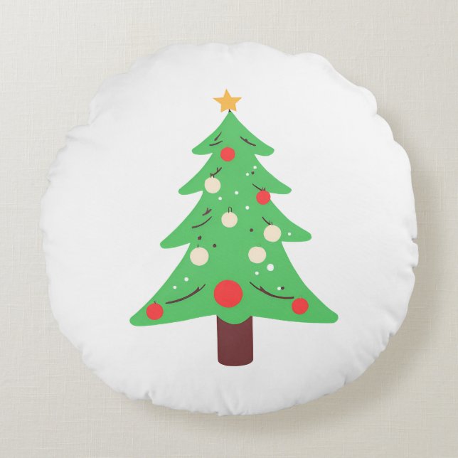 Coussins Ronds Sapin de Noël (Devant)