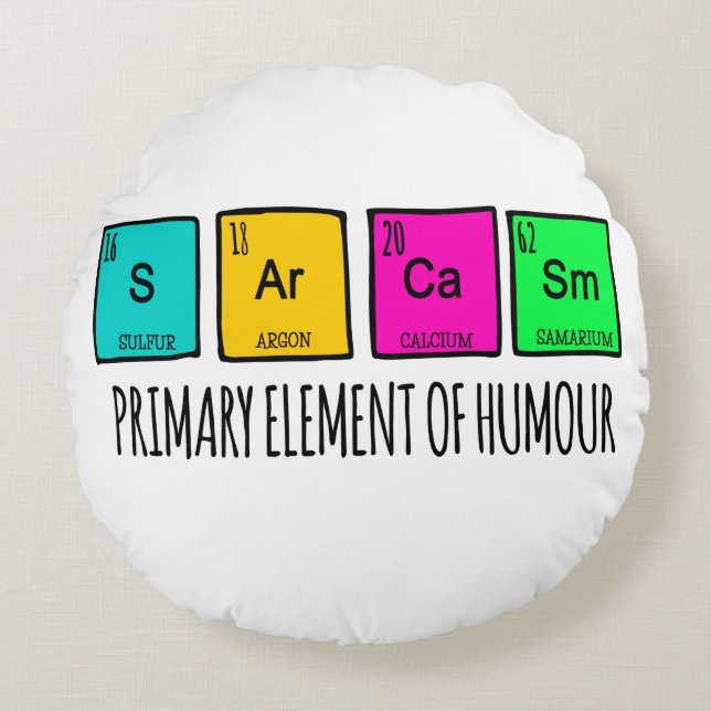 Coussins Ronds Sarcasme Principaux Éléments De La Science De L'Hu (Devant)
