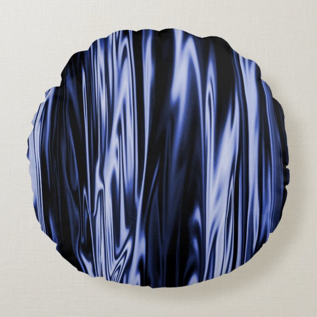 Coussins Ronds Satin Bleu........ (Devant)