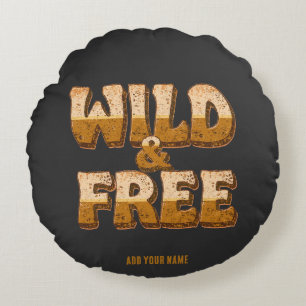 Coussins Ronds Sauvage et Libre - Rétro Typographie Groovy des an