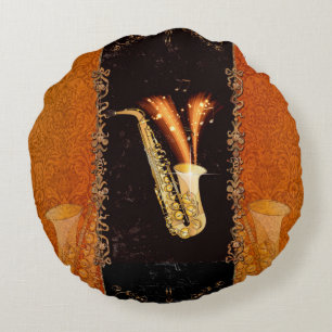 Coussins Ronds Saxophone avec des idées fortes et des éléments