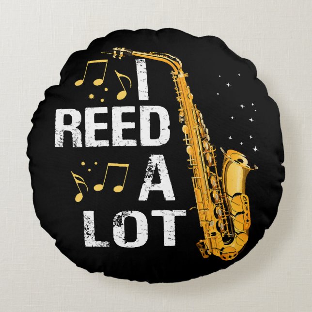 Coussins Ronds Saxophone drôle (Devant)