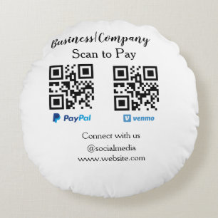 Coussins Ronds Scanner pour payer le code q r paypal venmo ajoute