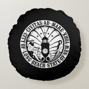 Coussins Ronds sceau de Long Beach, New York