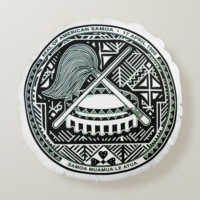 Coussins Ronds Sceau des Samoa américaines (Devant)