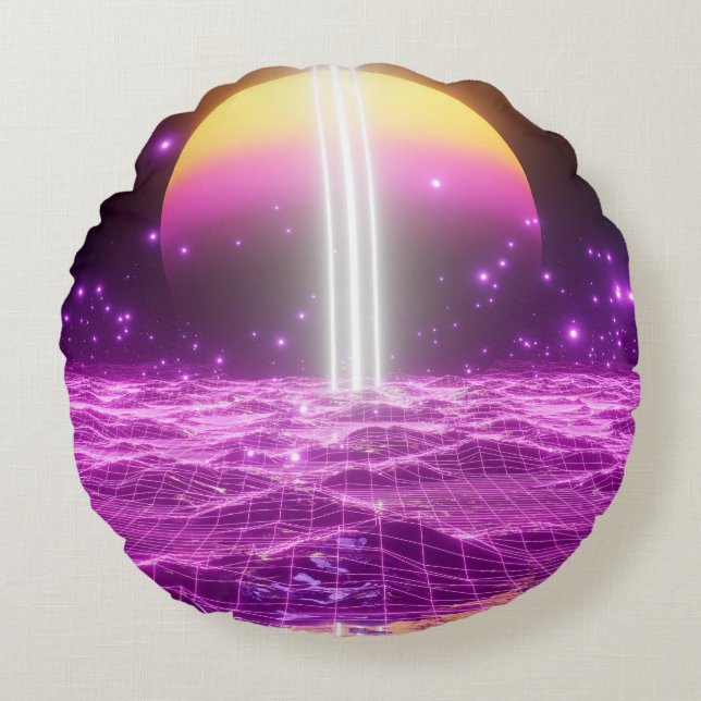 Coussins Ronds Scène pop art moderne rose fi3 (Devant)