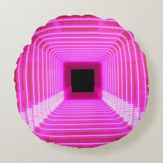 Coussins Ronds Sci-Fi Retro 3D : Illustration d'art pop