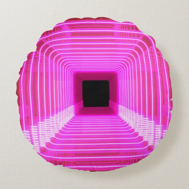 Coussins Ronds Sci-Fi Retro 3D : Illustration d'art pop (Devant)