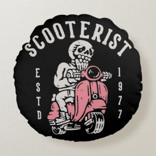 Coussins Ronds scooteriste votre slogan ici