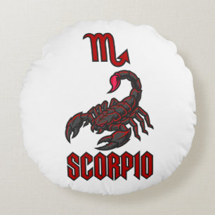 Coussins Ronds Scorpion Zodiaque Intensité Cosmique Corail Écarla