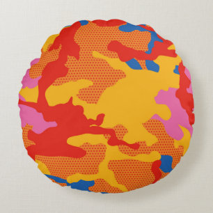 Coussins Ronds Seamless camouflage background pattern. Seamless c