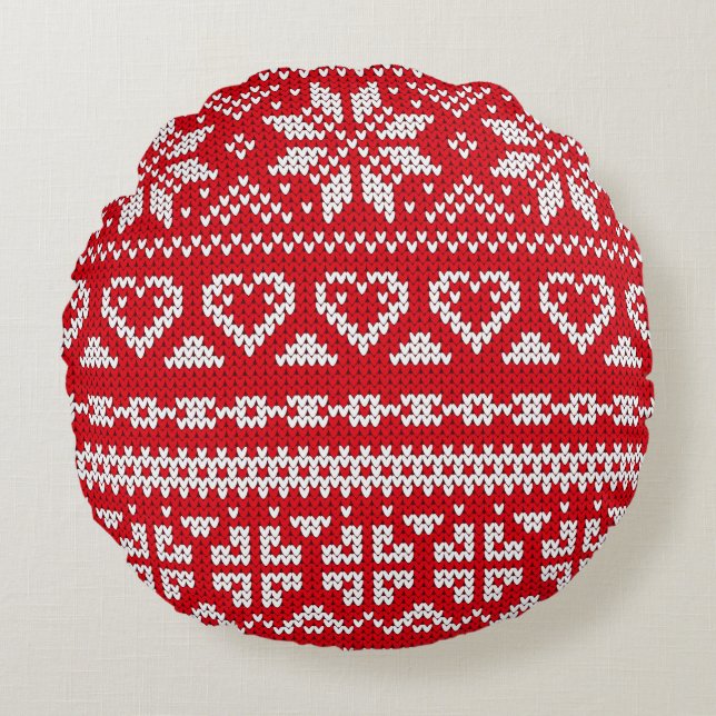 Coussins Ronds Seamless knitting pattern Norway festive sweater d (Devant)