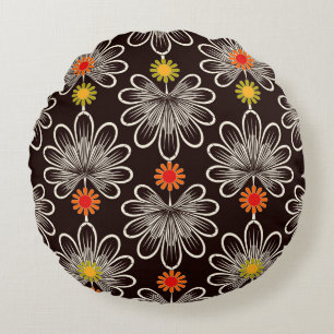 Coussins Ronds Seamless pattern graphic ornament. Floral stylish