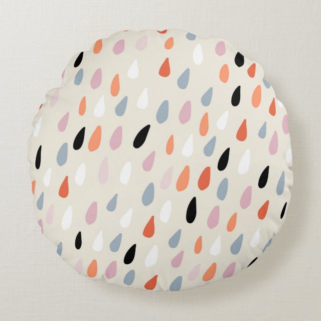 Coussins Ronds Seamless pattern with colorful hand drawdrops stai (Devant)