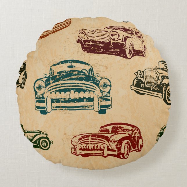 Coussins Ronds Seamless vintage car background. (Devant)