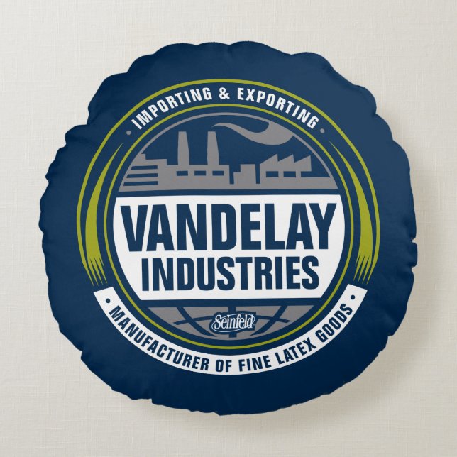 Coussins Ronds Seinfeld | Vandelay Industries Logo (Devant)