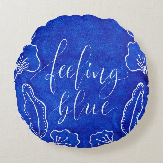 Coussins Ronds Sentiment bleu (Devant)