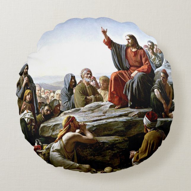 Coussins Ronds Sermon sur le Mont - Carl Bloch, art (Devant)