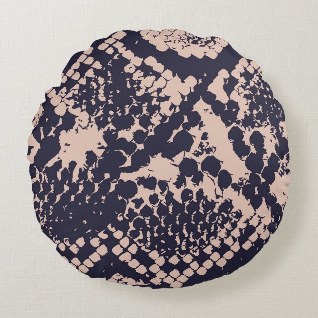 Coussins Ronds Serpent à motifs Snakeskin sans soudure, peau, p (Devant)
