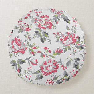 Coussins Ronds Shabby Chic Floral Rose Motif