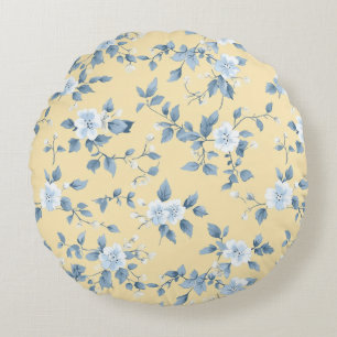 Coussins Ronds Shabby Chic Lemon Floral Série Design #7