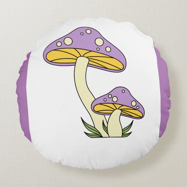 Coussins Ronds Shroom violet (Devant)