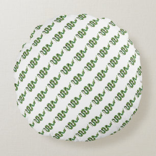 Coussins Ronds Silhouette d'impression en noir et vert serpent