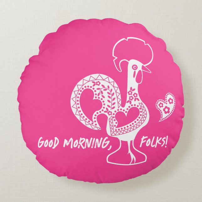 Coussins Ronds Silhouette Moderne Du Coq Portugais (Devant)