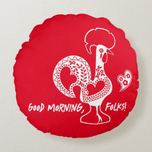 Coussins Ronds Silhouette Moderne Du Coq Portugais